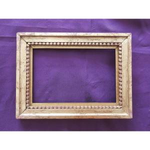 19th Century Golden Frame With Drawing In Golden Wood 2p (c24 0009) 