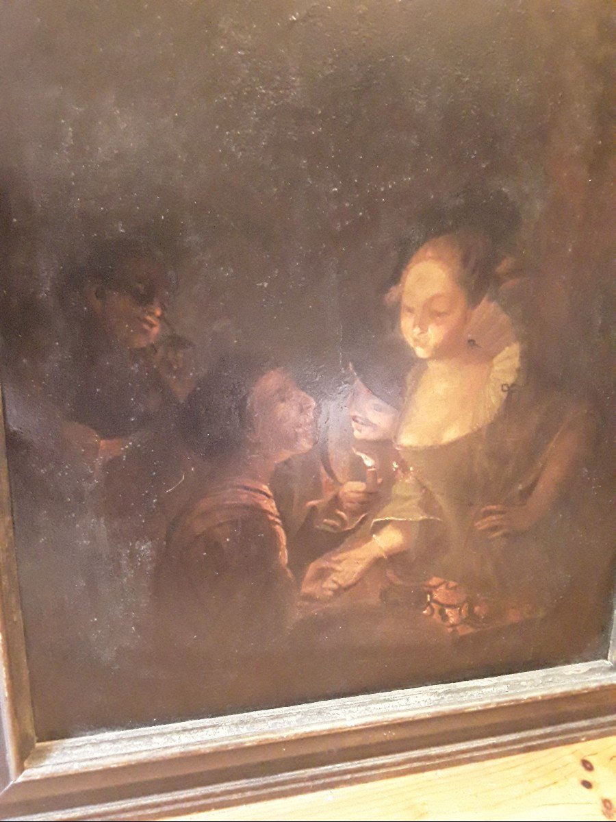 Schalken Godefroid The Fortune Teller Oil On Copper 17th Century 