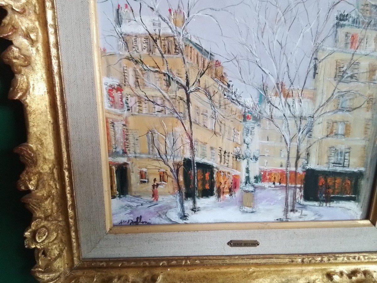 Serge Belloni " La Place Furstenberg  Paris Sous La Neige "1999-photo-2