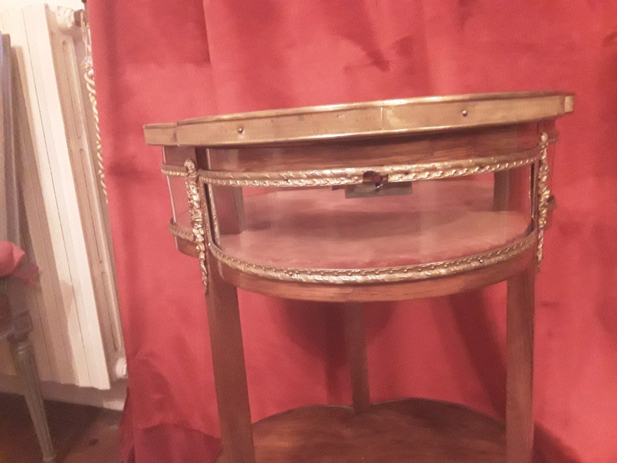 Rare Table Vitrine De Forme Trilobée  époque 19e Siècle  Sormani,linke  Krieger ....-photo-2