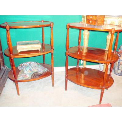 Elegant Pair Of Small Tables Early 19th Time Mahogany Blonde