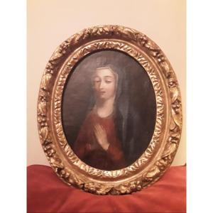 French School From The 17th Century Holy Woman In Prayer Period Frame 