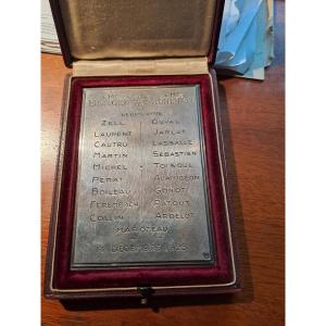 Puiforcat Solid Silver Plaque Thank You Or Commemoration 1925