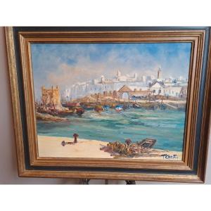 "essaouira" Francis Cariffa Oil On Canvas 