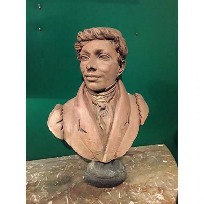 Bust Terracotta Portrait Of An Aristocrat Signed Dated