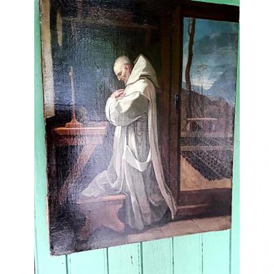 Le Sueur Eustache St Bruno En Prière  Huile Sur Toile 17e Siècle 