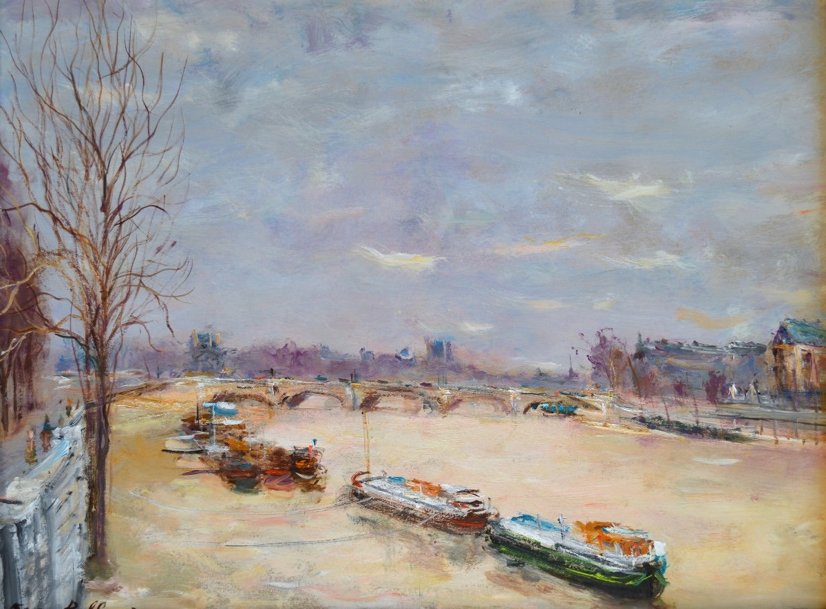 BELLONI Serge (1925- 2005) &laquo; Quais de Seine en automne, Paris &raquo; Automne France Louvre Eiffel 