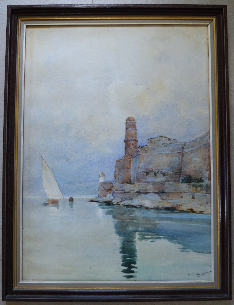 Isailoff Alexandre (1855-1934) “fort Saint Jean In Marseille” Provence Russia Sea France Paris -photo-3