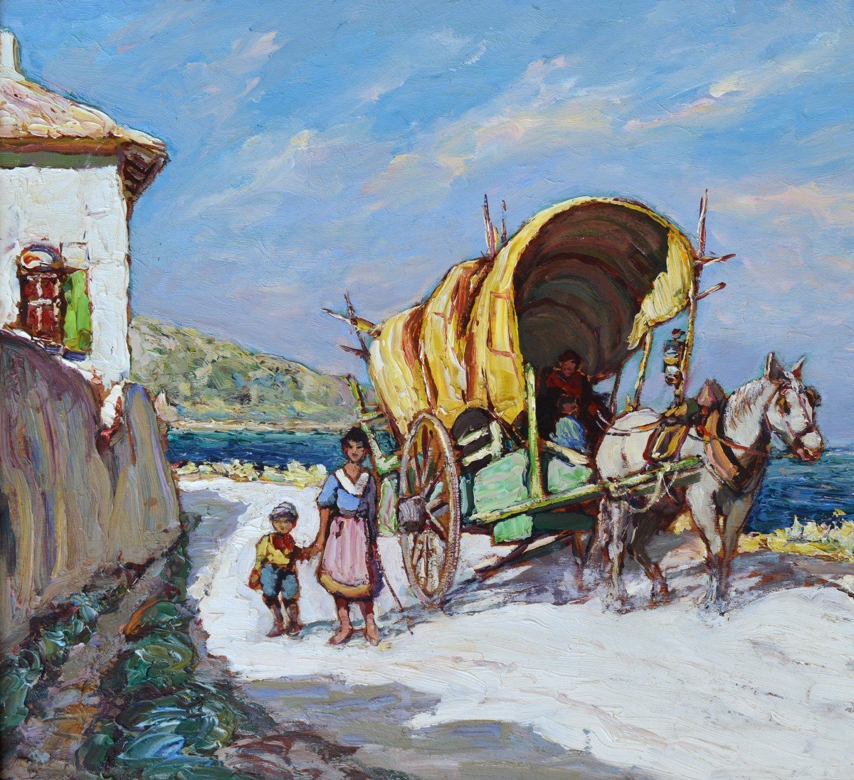 HURARD Joseph (1887-1956)« Les bohémiens en Provence » Avignon Martigues Vidal Mer Marseille-photo-3