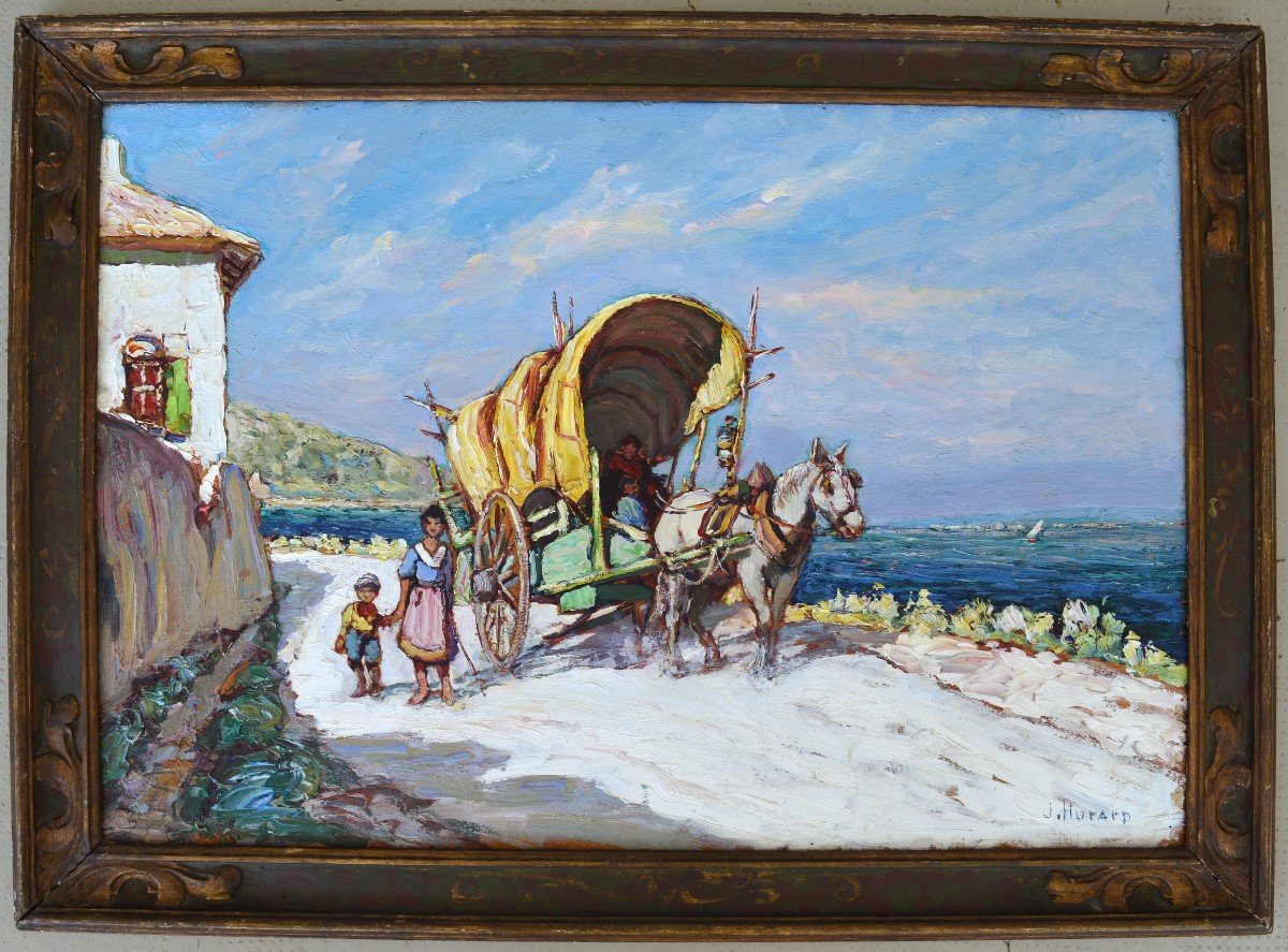 HURARD Joseph (1887-1956)« Les bohémiens en Provence » Avignon Martigues Vidal Mer Marseille-photo-4