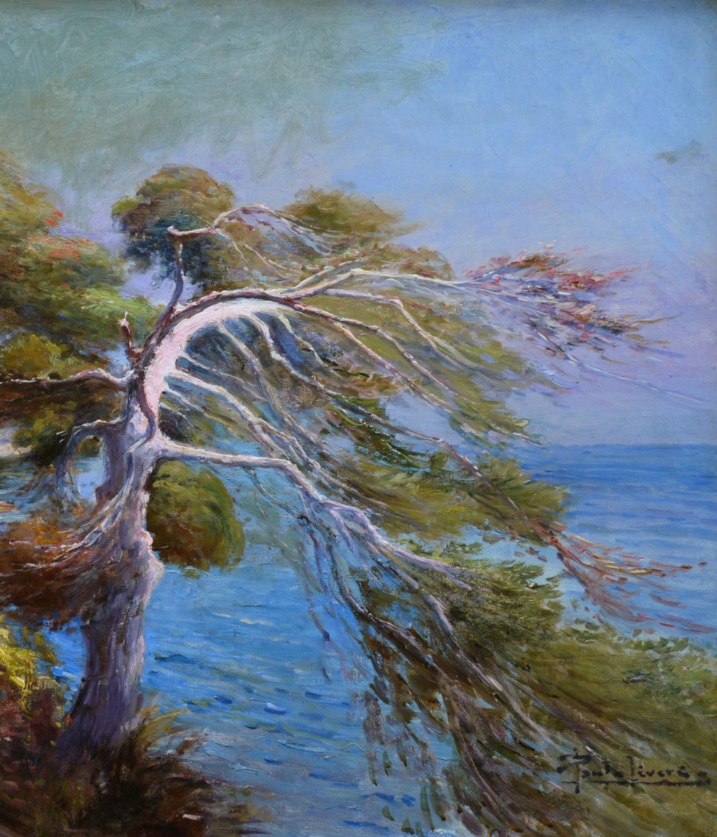 LEVERE Paul (1875-1949)«Le sentier des Douaniers au Cap Brun Toulon» Provence Var Hyeres Levéré France-photo-3