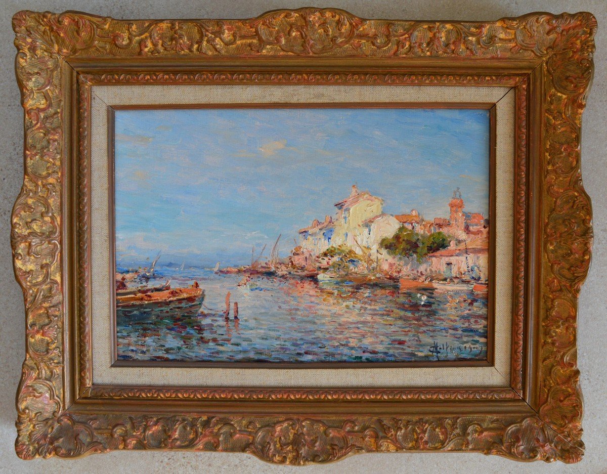 MALFROY Charles (1862-1918) " Les Martigues " Provence Marseille Pêcheurs Toulon Caronte-photo-1