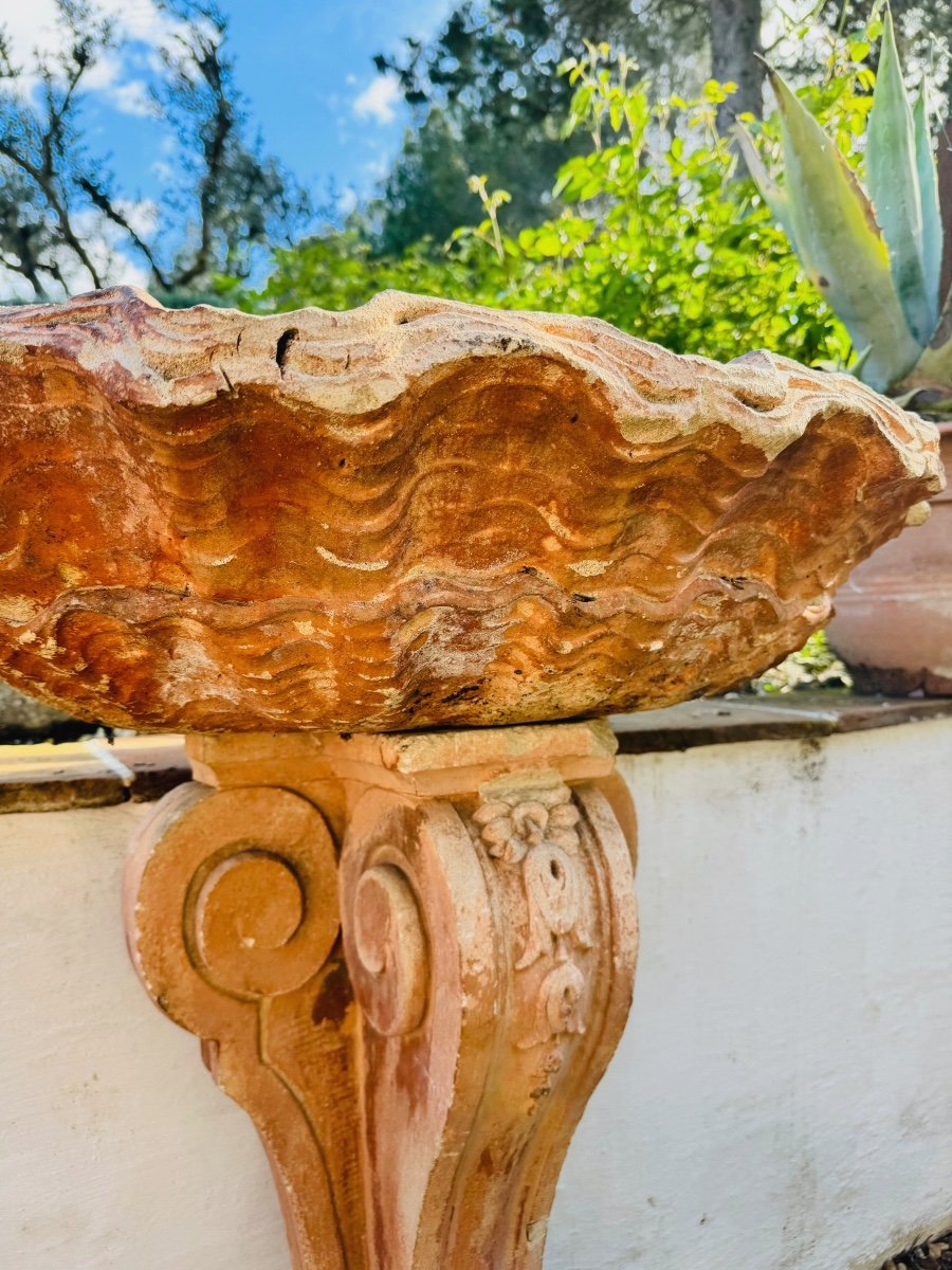 Fountain Or Fountain In Stone In The Shape Of A Shell Marseille Provence France-photo-3