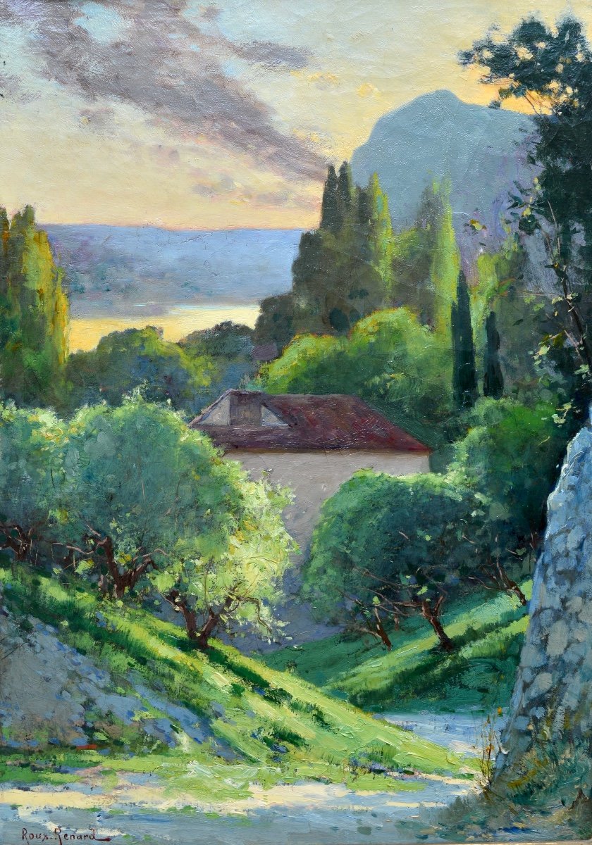 Roux-renard Antonin (1870-1936) "path To Villeneuve Les Avignon" Provence Avignon Rhône Paris