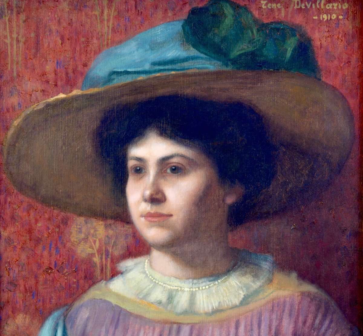 DEVILLARIO René (1874-1942) « Portrait d'une élégante au chapeau » Carpentras Vaucluse Femme-photo-2