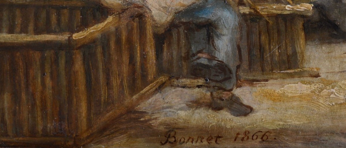 Bonnet Denis (1789-1877) “the Pig Market In Carpentras” Provence Vaucluse Animaux Monteux-photo-2