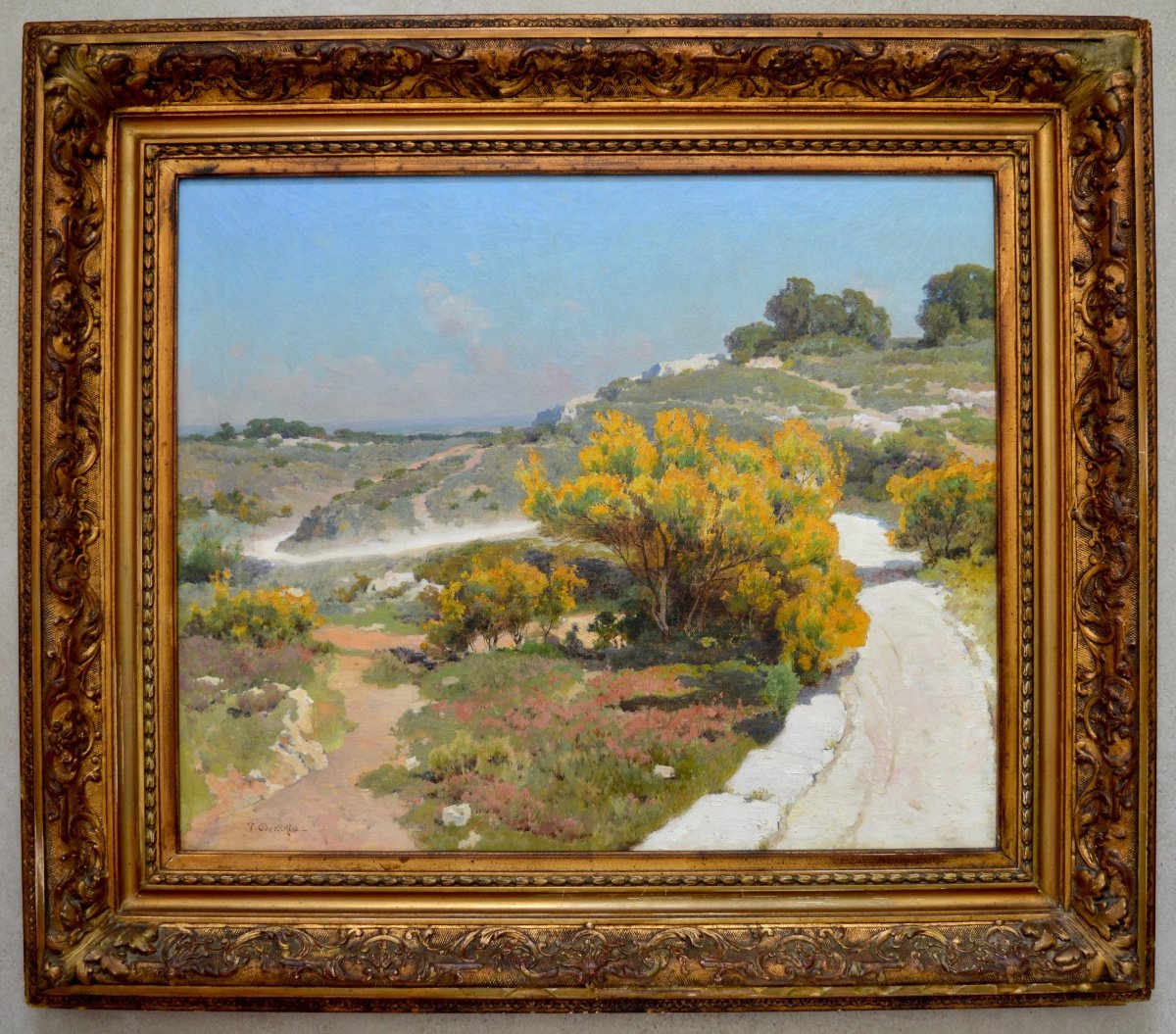 Decanis Théophile (1847-1917) “white Road In Provence” Marseille Martigues Alpilles Flowers-photo-2