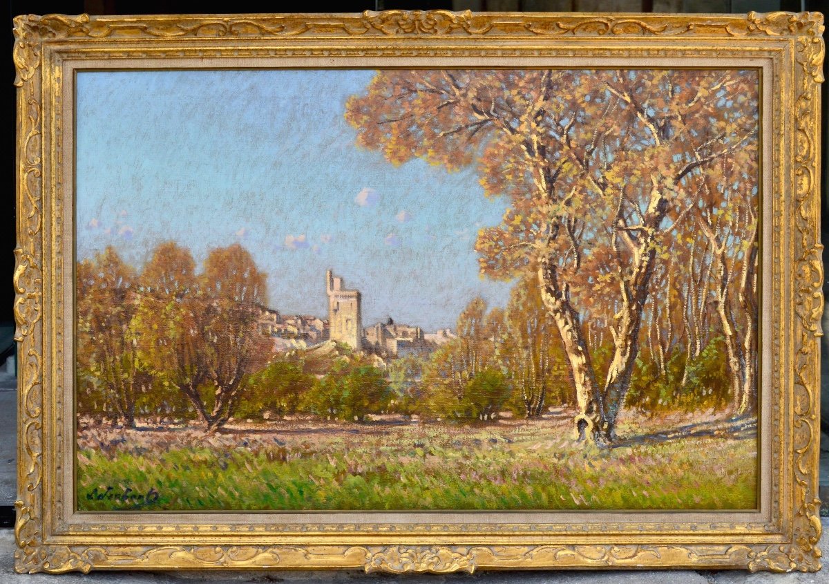 Joubert Léon (1851-1928) "philippe Le Bel Tower In Villeneuve Lez Avignon" Provence Barthelasse-photo-4