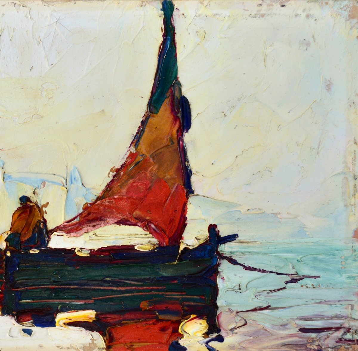 Pastour Louis (1876-1948) “fishermen In The Bay Of Cannes” Suquet Antibes Nice Provence-photo-2