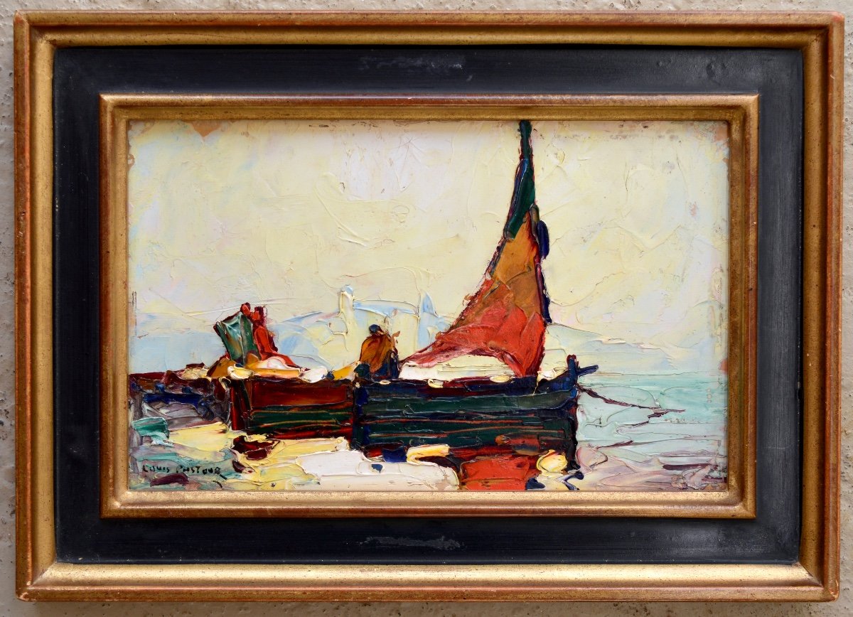 Pastour Louis (1876-1948) “fishermen In The Bay Of Cannes” Suquet Antibes Nice Provence-photo-1