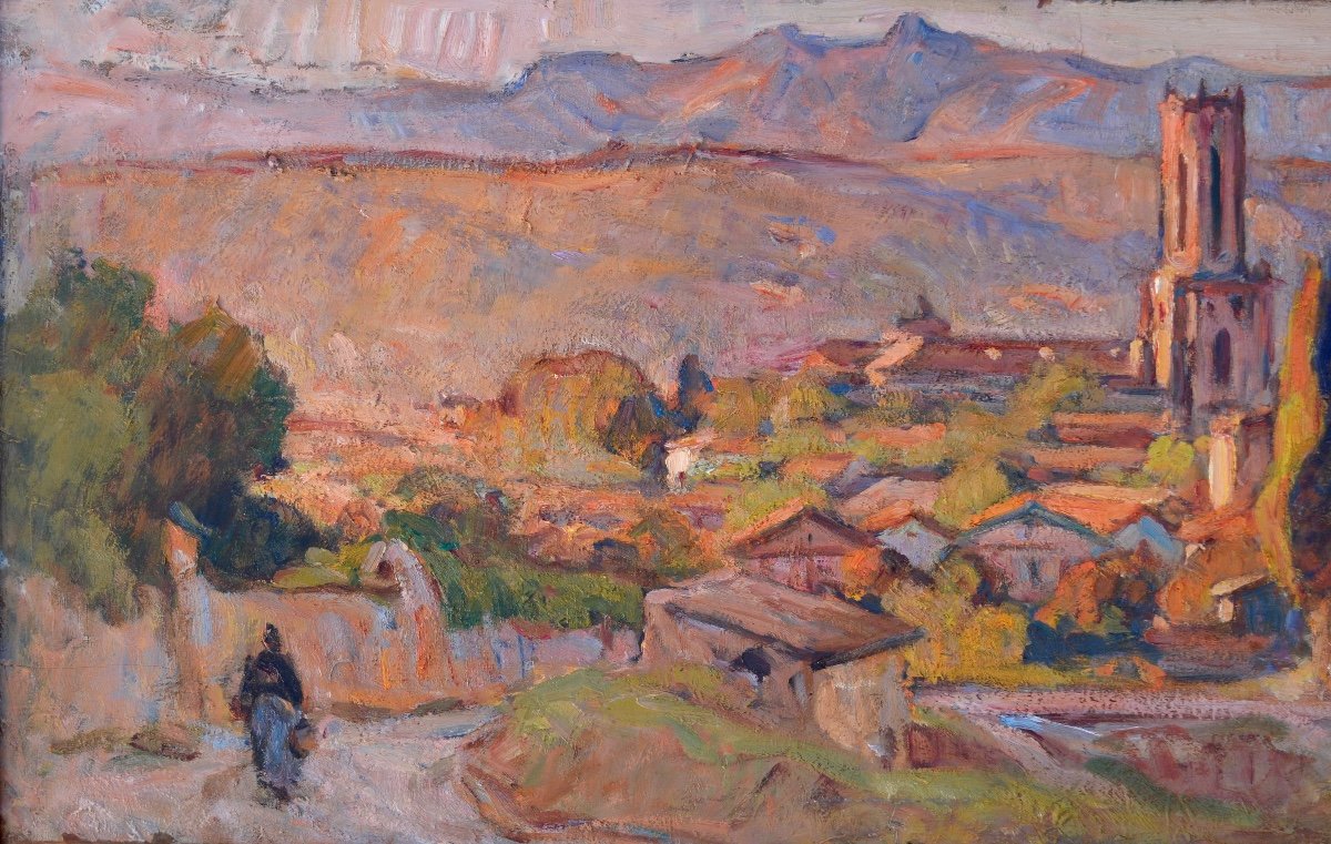 ARNAUD Marcel (1877-1956)"Panorama de la ville d'Aix en Provence " Marseille Cézanne Ravaisou-photo-2