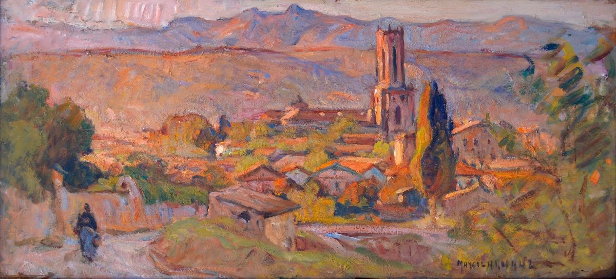 ARNAUD Marcel (1877-1956)"Panorama de la ville d'Aix en Provence " Marseille Cézanne Ravaisou