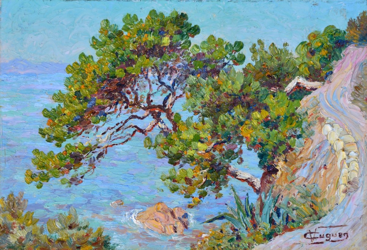 Cuguen Victor (1882-1969) “the Customs Officers’ Path, Cap Brun, Toulon” Provence Pontorson Var