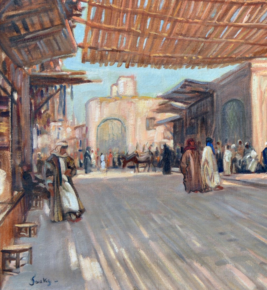 MICHELET Georges (1873-1946) «Souk à Alep, Syrie » Liban Palmyre Beyrouth Damas Galentz Paris-photo-4