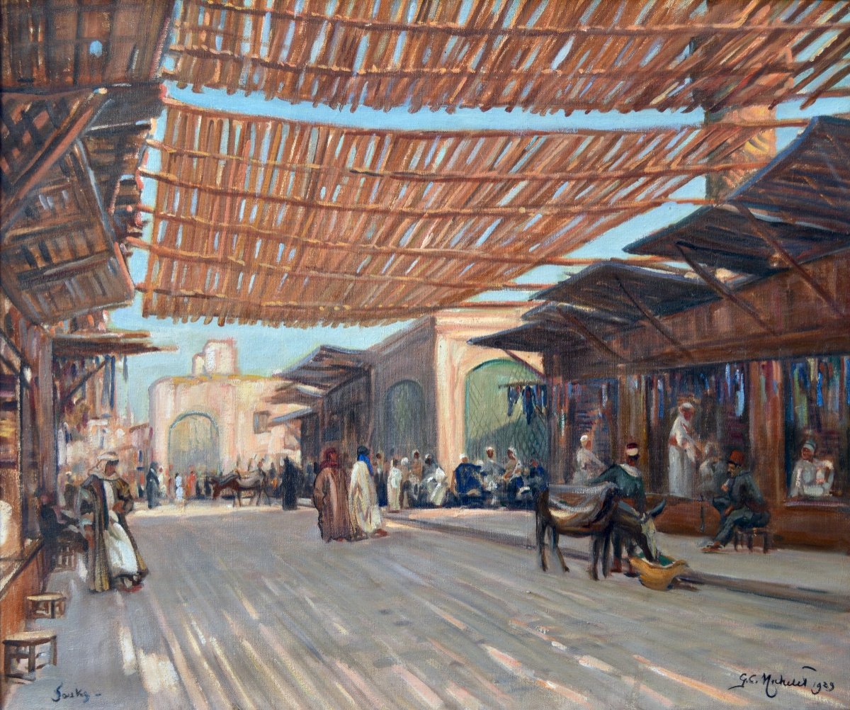 MICHELET Georges (1873-1946) «Souk à Alep, Syrie » Liban Palmyre Beyrouth Damas Galentz Paris-photo-2