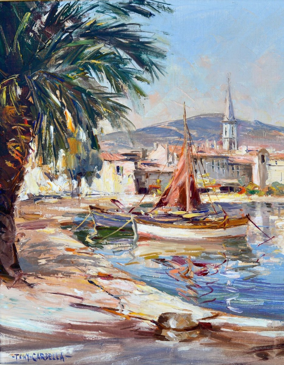 Cardella Tony (1898-1976) “port Of Sanary Sur Mer (var)” Provence Bandol Ollioules Corsica Paris-photo-2