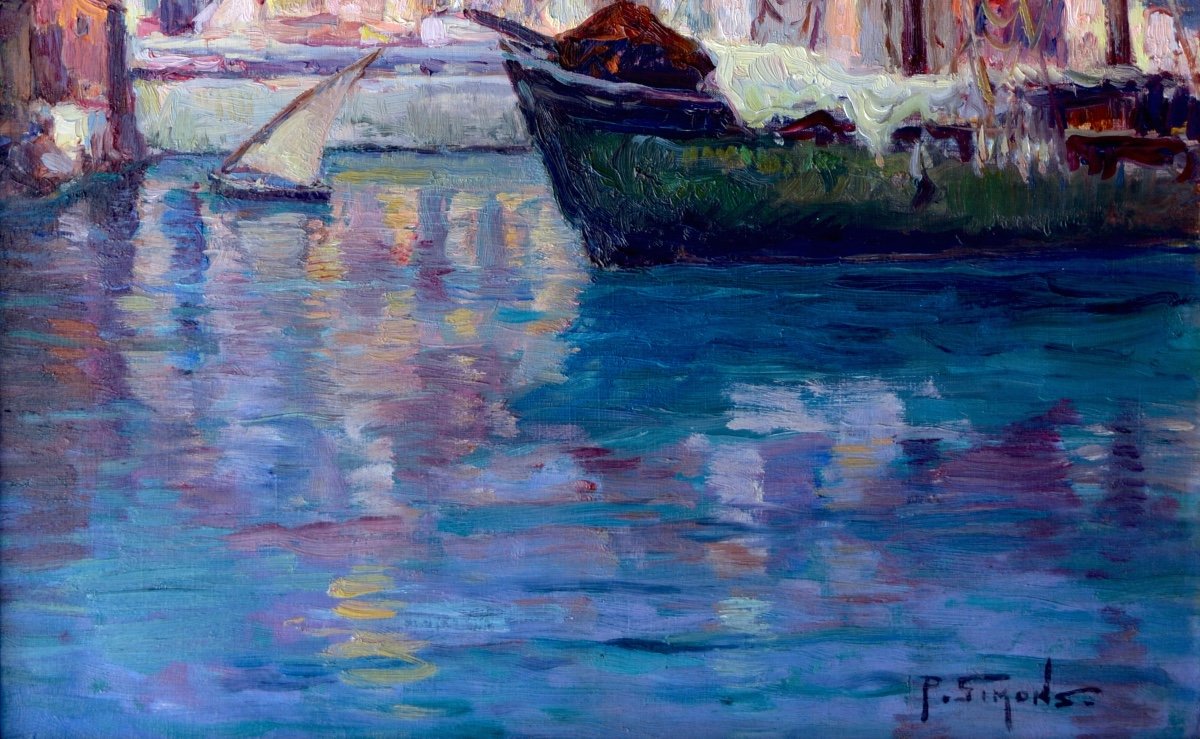 Simons Paul (1865-1932) "view Of Menton" Nice Provence Vintimille Roquebrune Cocteau Paris  -photo-3