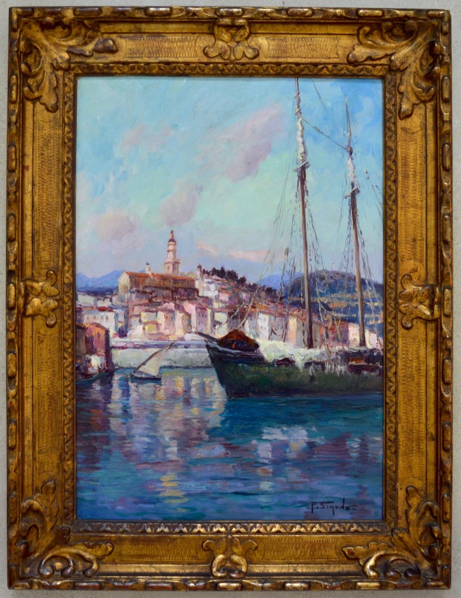 Simons Paul (1865-1932) "view Of Menton" Nice Provence Vintimille Roquebrune Cocteau Paris  -photo-4