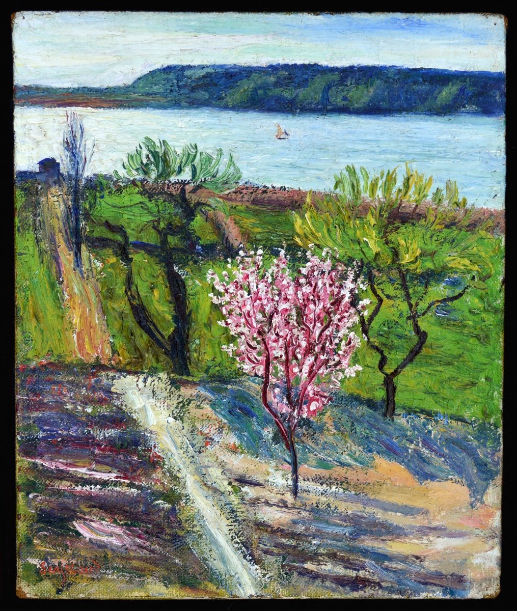 SEYSSAUD René (1867-1952) «Amandier en fleurs, Etang de Berre» Provence Marseille Avignon Paris