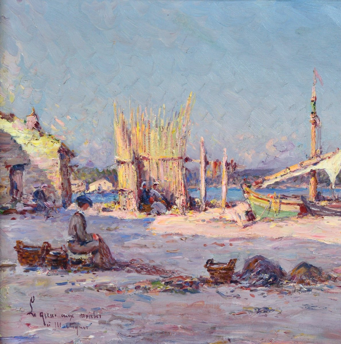 MALFROY Charles (1862-1918) "Le quai aux moules Martigues" Provence Marseille Lyon Cassis Paris-photo-3