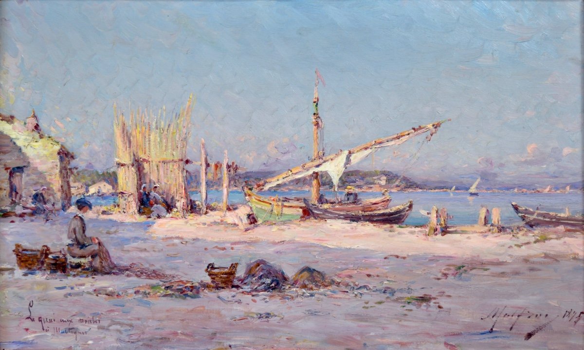 MALFROY Charles (1862-1918) "Le quai aux moules Martigues" Provence Marseille Lyon Cassis Paris