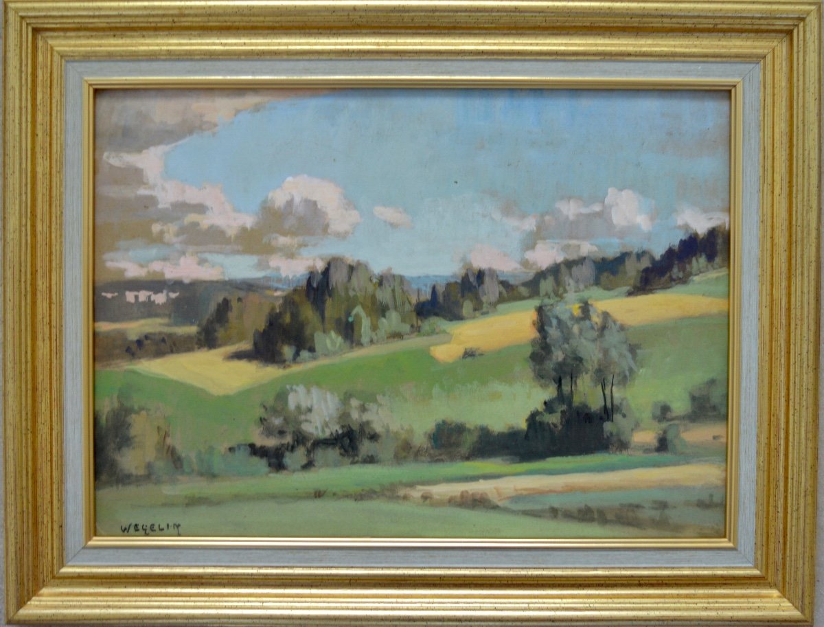 WEGELIN Émile (1875-1962) « Paysage de campagne » Lyon Var Paris France-photo-4