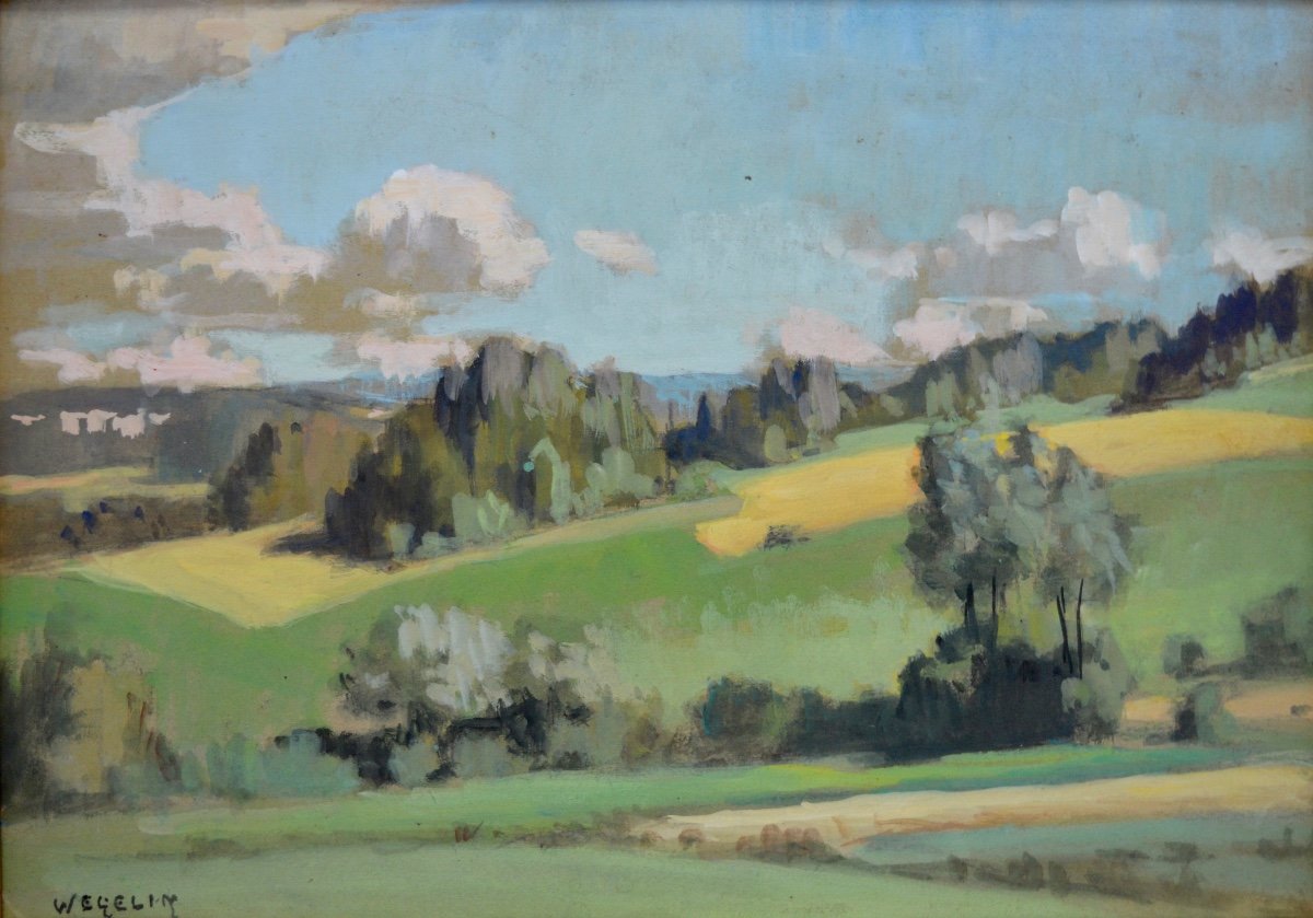 WEGELIN Émile (1875-1962) « Paysage de campagne » Lyon Var Paris France