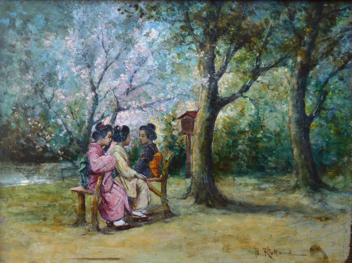 Rolland Henri (1897-1941) “japanese Women In A Garden” Geisha Japan Marseille Paris Tokyo Paris