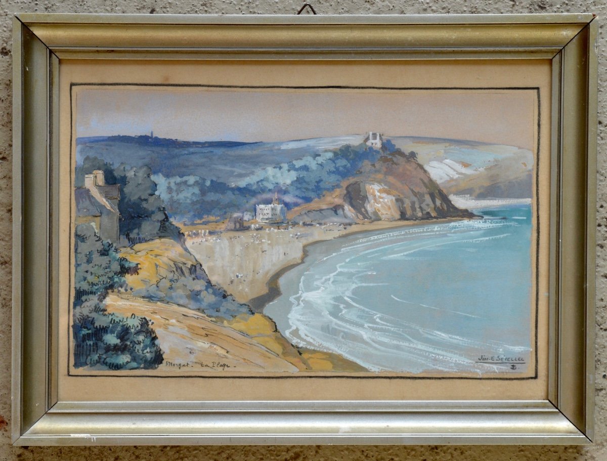 Sevellec Jim Eugène (1897-1971) “morgat Beach” Crozon Brittany Douarnenez Quimper Sévellec-photo-4