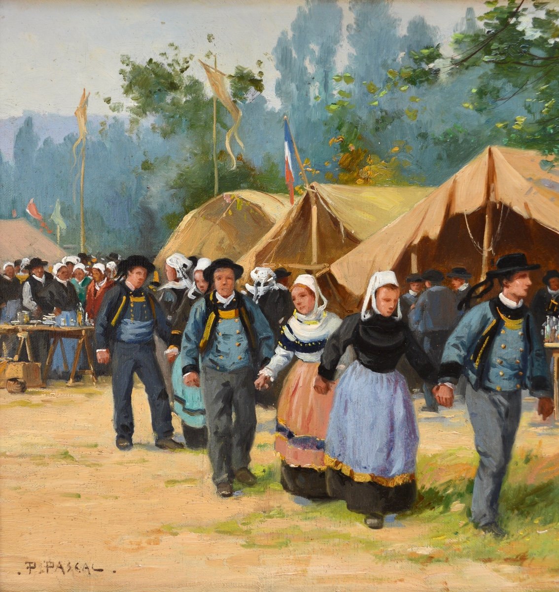 PASCAL Paul (1867-1945) « Fête du Pardon en Bretagne » Saint Anne Concarneau Douarnenez Paris-photo-2