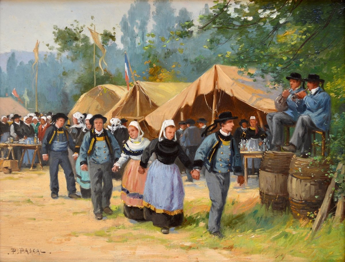 PASCAL Paul (1867-1945) « Fête du Pardon en Bretagne » Saint Anne Concarneau Douarnenez Paris-photo-4