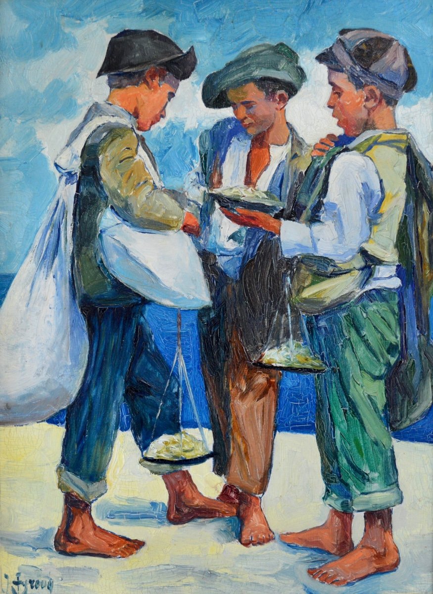 SYROVY Josef (1879-1956) "Jeunes marchands à Venise " Prague Italie Tchèque Brno Paris Rome 