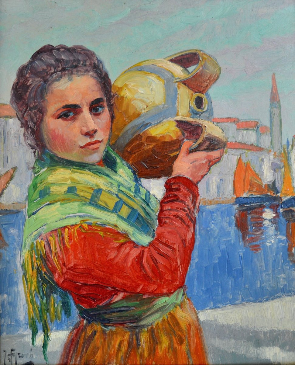 SYROVY Josef (1879-1956) "Jeune vénitienne à la cruche" Prague Italie Tchèque Brno Paris Venise