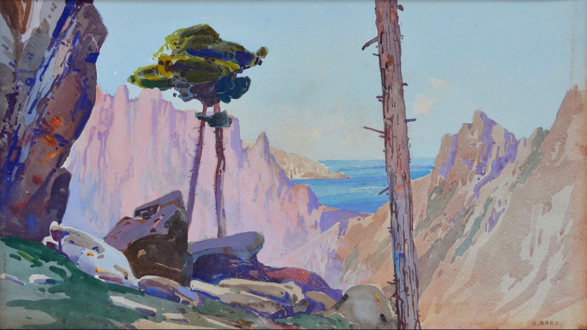 H. DARY (XXe siècle) "Calanques de Piana, Corse " Cargese Ajaccio Bastia Erbalunga Calvi Paris