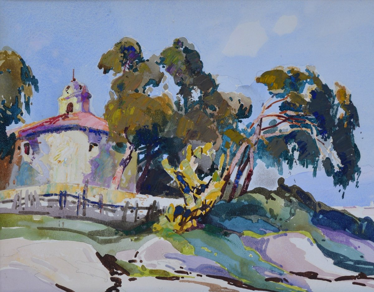 Peri Lucien (1880-1948) Attributed To “chapelle Des Grecs In Ajaccio, Corsica” Bastia Ajaccio Paris-photo-2