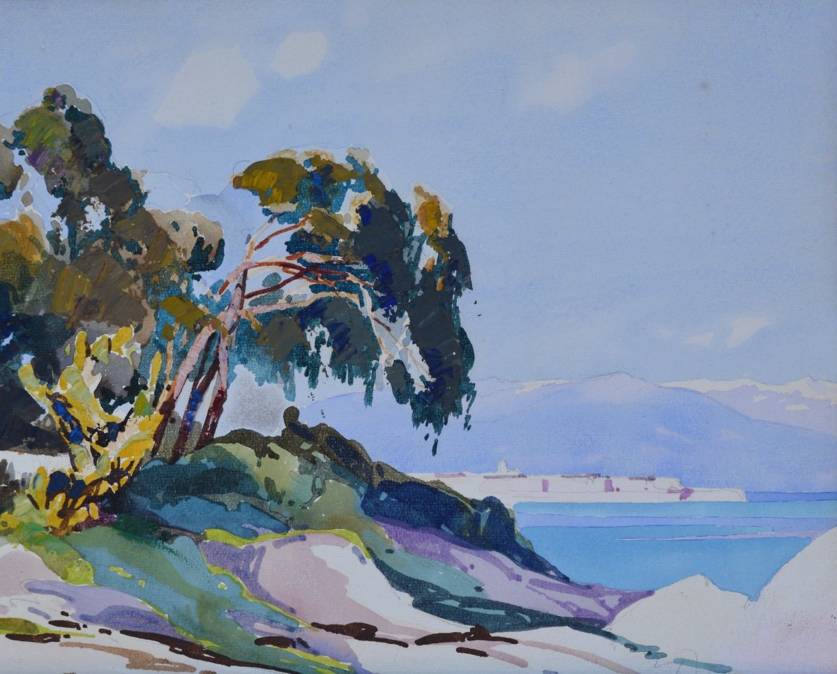 Peri Lucien (1880-1948) Attributed To “chapelle Des Grecs In Ajaccio, Corsica” Bastia Ajaccio Paris-photo-3