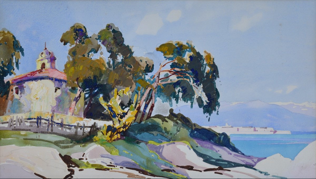 Peri Lucien (1880-1948) Attributed To “chapelle Des Grecs In Ajaccio, Corsica” Bastia Ajaccio Paris