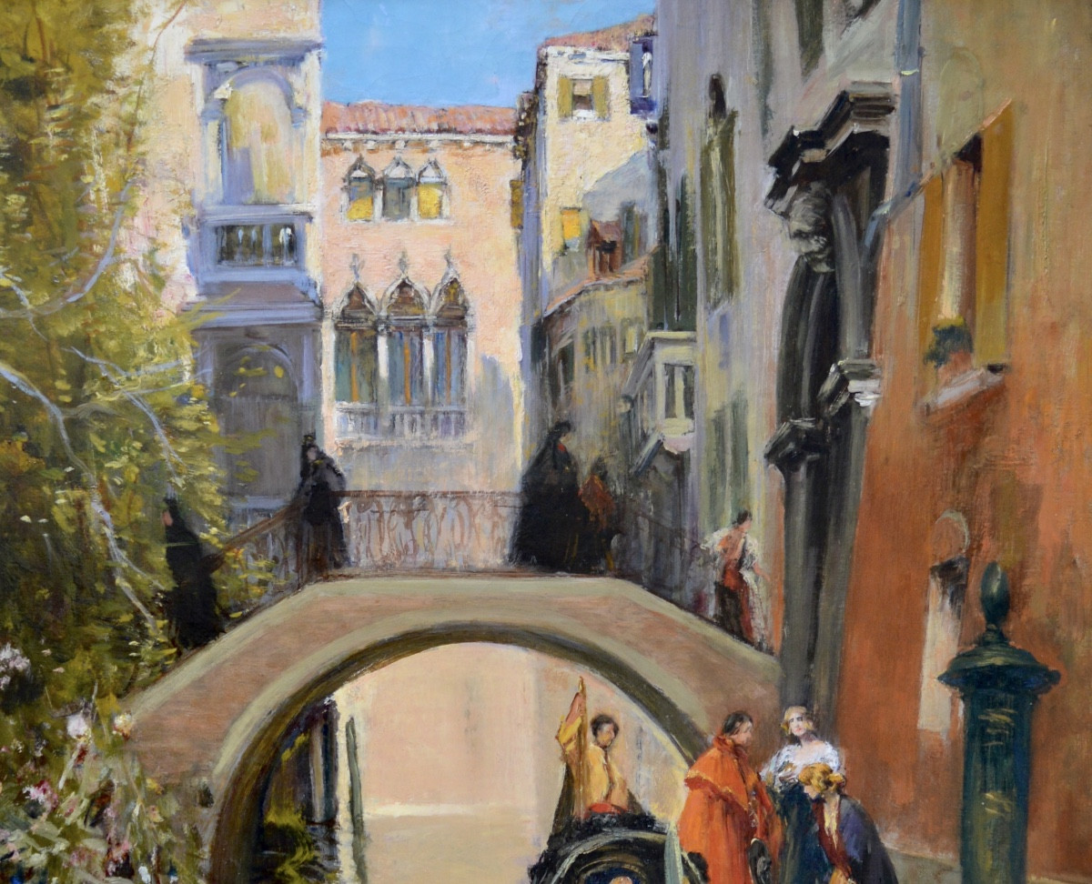 ALLEGRE Raymond (1857-1933) «Canal à Venise » Italie Provence Marseille Rialto Paris Ponte Polo-photo-3