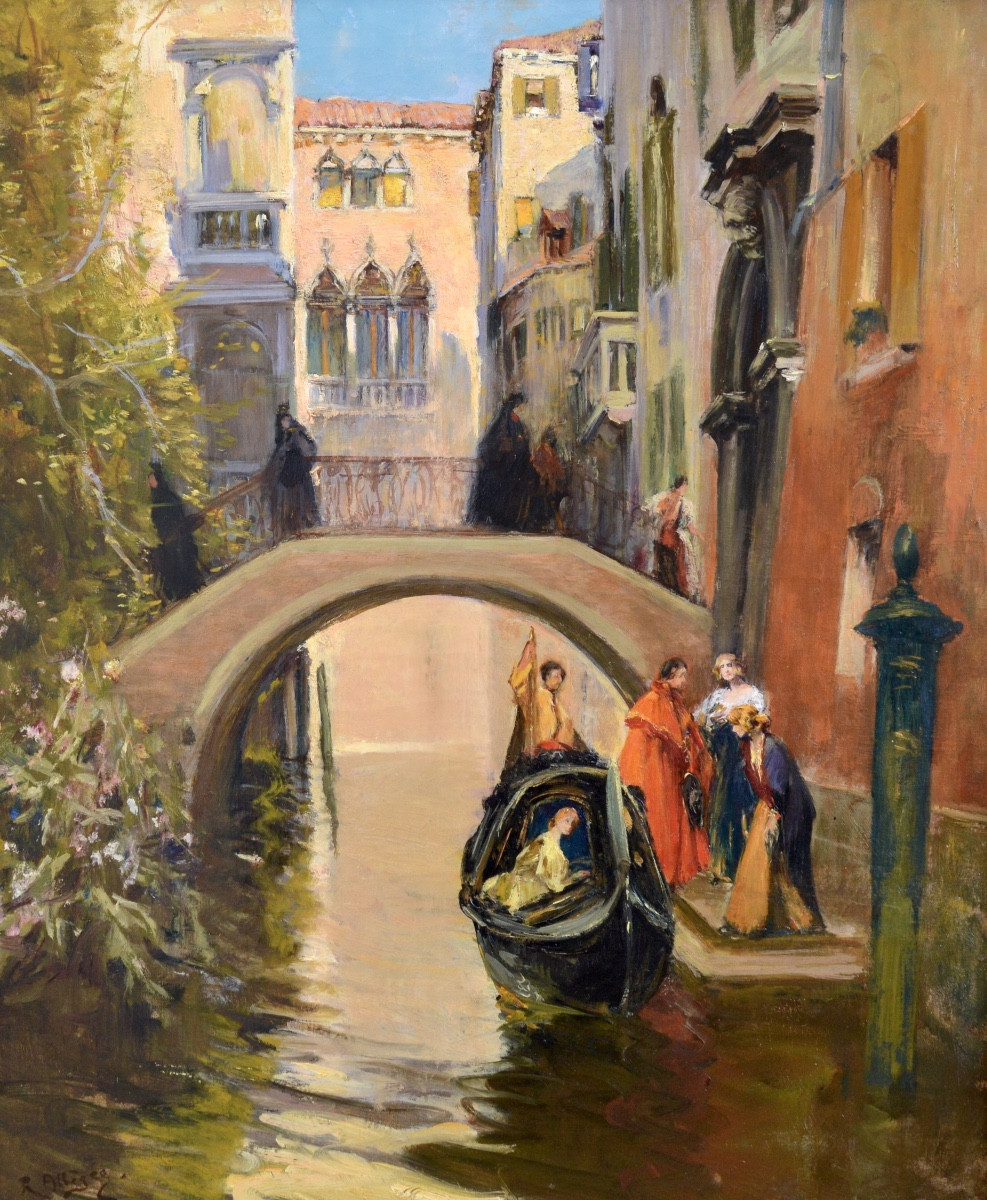 Allegre Raymond (1857-1933) “canal In Venice” Italy Provence Marseille Rialto Paris Ponte Polo