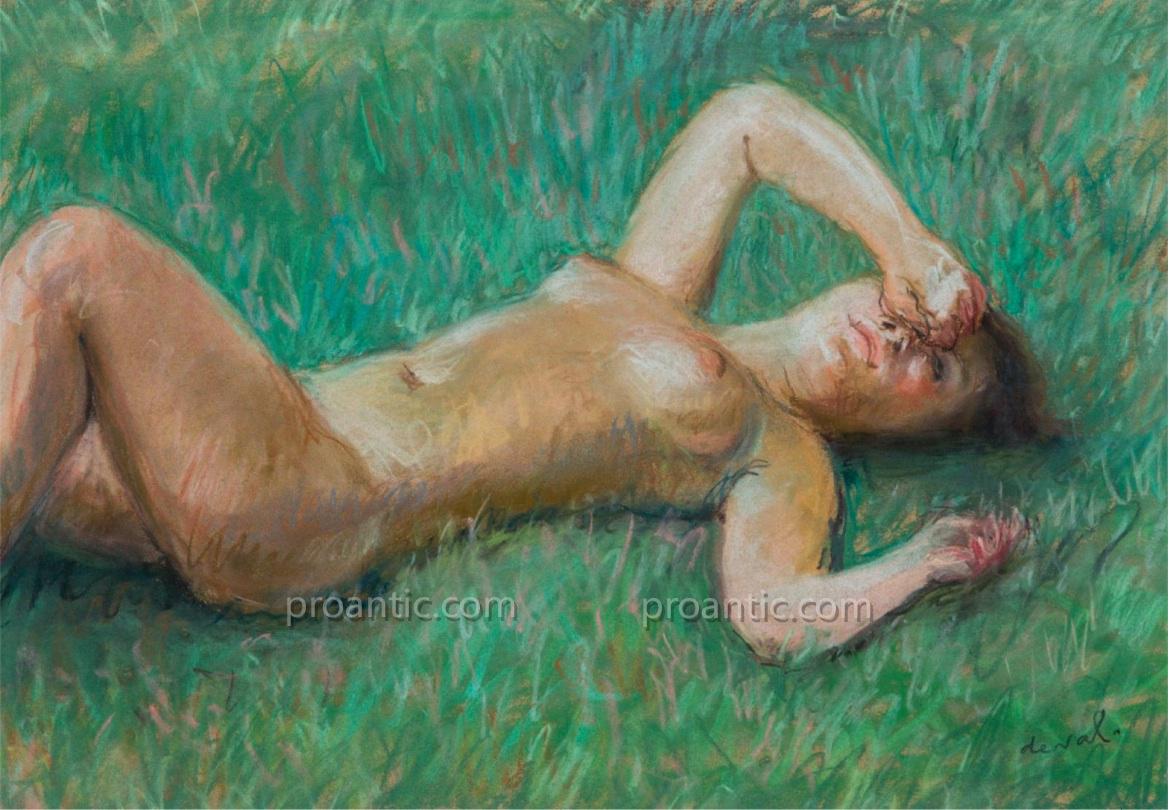 Deval Pierre (1897 - 1993) "nude Lying In The Sun" Toulon Orvès